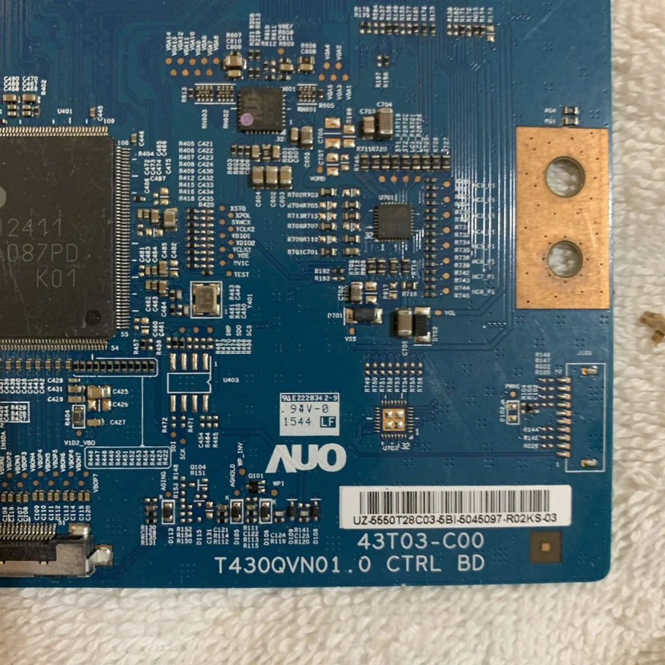 New!! VIZIO T-Con Board 43" TV AUO T430QVN01.0 CTRL BD 43T03-C00 Logic Board - Image 3 of 3