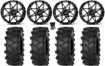 ITP Tornado 15'' Wheels Black 32'' Outlaw M/T Tires Kawasaki Teryx Mule