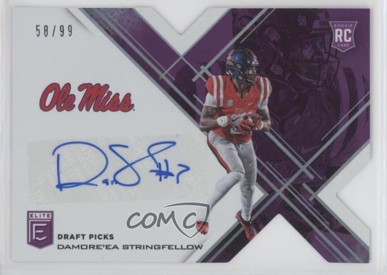 2017 Panini Elite Draft Picks 58/99 Damore'ea Stringfellow Rookie Auto RC 6e9