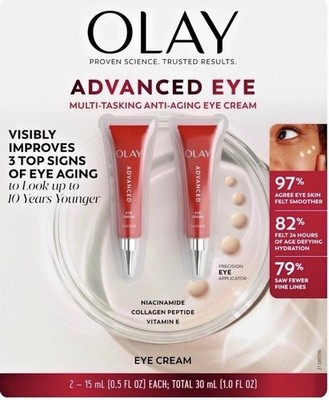 2 PK. OLAY ADVANCED EYE MULTI-TASKING ANTI AGING EYE CREAM 2 PIECES 15 ML EA.
