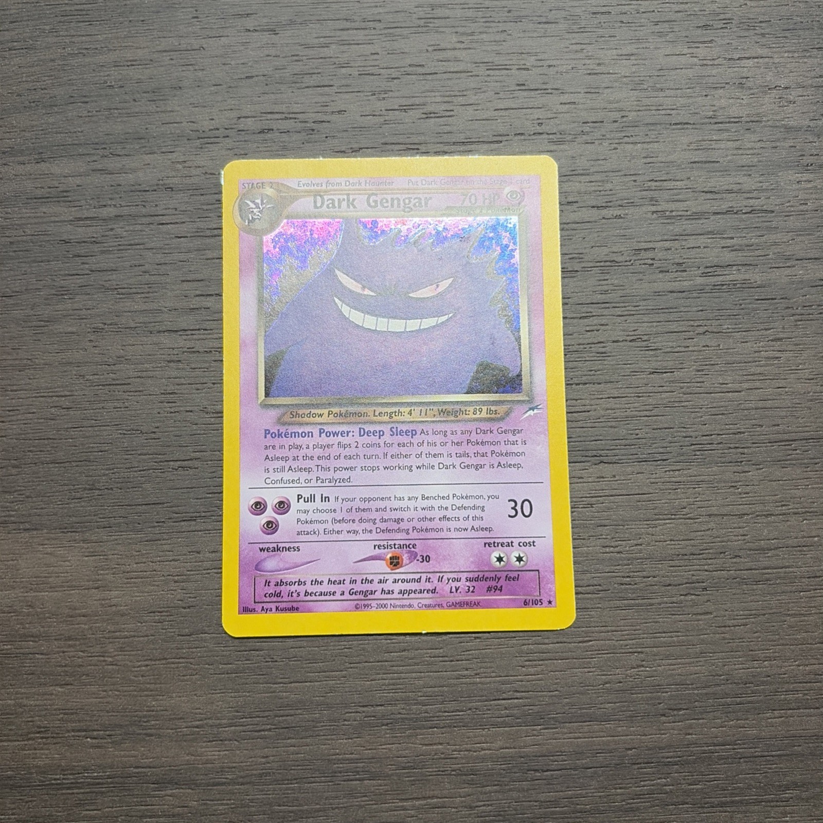 Pokémon Neo Destiny Holo Rare Dark Gengar Card TCG #6/105 LP