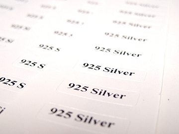 925 Silver Tickets for Jewellery Displays Self-Adhesive