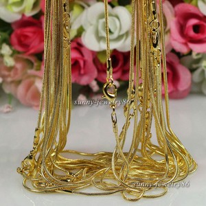 Authentic 10/20/50/100pcs Silver/Gold Plated 1.2mm Snake Chain Necklace 16" 18" 20" 24"