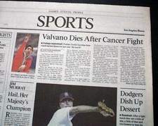 JIM VALVANO North Carolina State Wolfpack Basketball Coach DEATH 1993 Newspaper 
