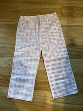 Vintage Lilly Pulitzer Pants Size 4 Tropical Pink Plaid Capri Clamdigger Coastal