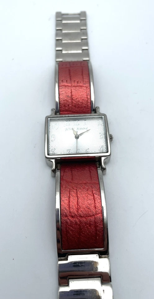 Betsey Johnson Red & Silver Watch Wristwatch Women’s Rectangle Quartz 2035 - Image 4 of 4
