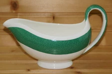 Wedgwood Powder Green Black Gravy Boat or Sauce Bowl