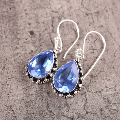 Drop Earrings Tanzanite Earrings Silver Silver Tanzanite Earrings Top