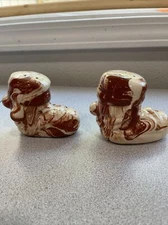 Alaska  Rurska Clay Mocassin Snow Boots Salt Pepper Shakers By Carol Ceramic