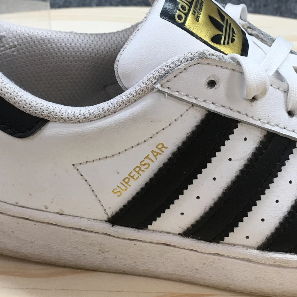 Adidas Zapatos Juveniles 3 Superstar Informales Tenis Cuero Blanco Parte Superior Baja FU7714 Foto 2 de 4