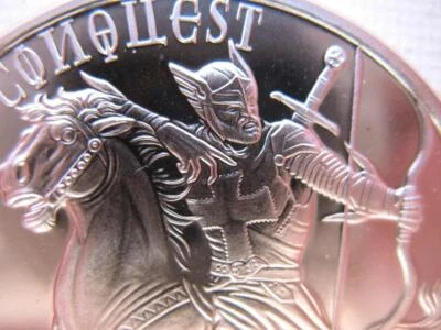 1-OZ..999 SILVER 4 HORSEMEN THE APOCALYPSE PROPHECY WHITE HORSE OF CONQUEST+GOLD