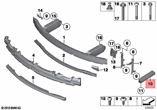 Genuine BMW Alpina Hybrid 7L Deformation Element Front Bottom Left  