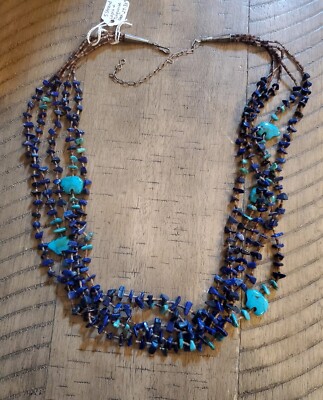 Vintage Santo Domingo Native American 5 Strand Heishe Necklace