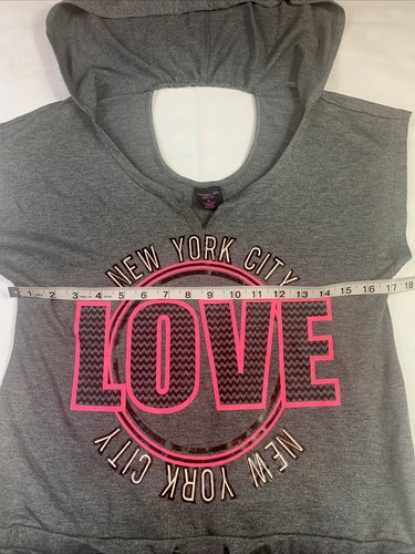 Material Girl Active Pro Juniors' Graphic Hooded Stench Romper GRAY Sz M NEW. - Picture 11 of 11
