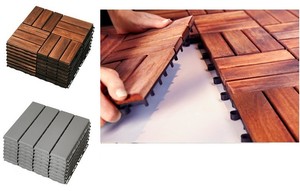 Ikea Runnen Wooden Floor Decking Tiles Brown Stained Garden Patio Image Is Loading Ikea Runnen Wooden Floor Decking Tiles Brown Stained