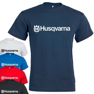 T shirt Uomo con stampa in cotone Maglia estiva manica corta Maglietta  Husqvarna | eBay