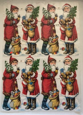 VINTAGE  SANTA DIECUT SCRAP EAS 1214 GERMANY NEW IN PACKAGE