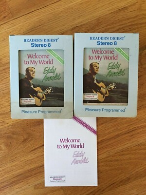 Eddy Arnold Welcome To My World Readers Digest 1975 two 8 Track Tapes w/ case