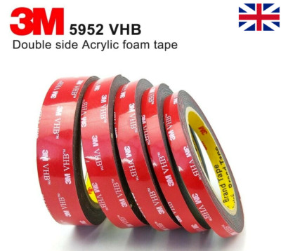 3M VHB DOPPELSEITIG BANDROLLE SEHR STARK SELBSTKLEBEND KLEBEBAND GRAU