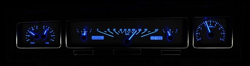 Dakota Digital 68 Chevy Impala Analog Gauge Kit Black Alloy Blue VHX-68C-IMP-K-B - Image 3 of 4
