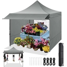 NEW 10 x 10 Pop up Canopy Commercial Tent Outdoor Party Canopies with Awning~