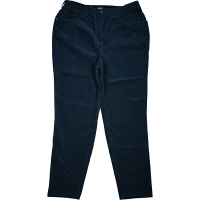 Walbusch 42 Jeans Trousers Dark Blue Ladies Corduroy Stretch High R. Chinos W32