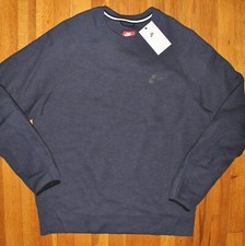 Nike Sportswear Tech Fleece Crew Neck Sweatshirt Mens L Obsidian FB7916-473