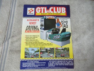 Original 1997  ad  11- 8 3/8''  gti club konami   ARCADE video GAME FLYER