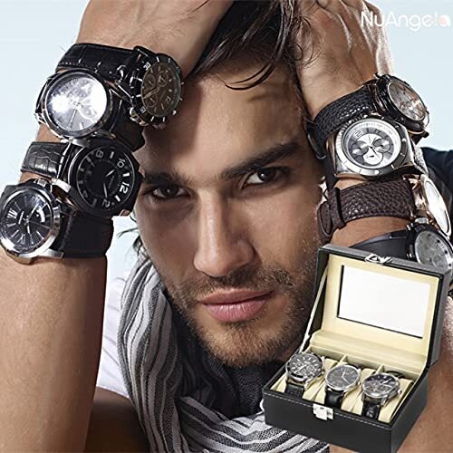 3 Slot Watch Box PU Leather Lockable Display Watch Storage Boxes With 3