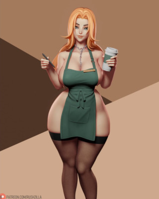 Rushzilla Barista Matsumoto resin Anime figure 1/8 scale 7in unpainted