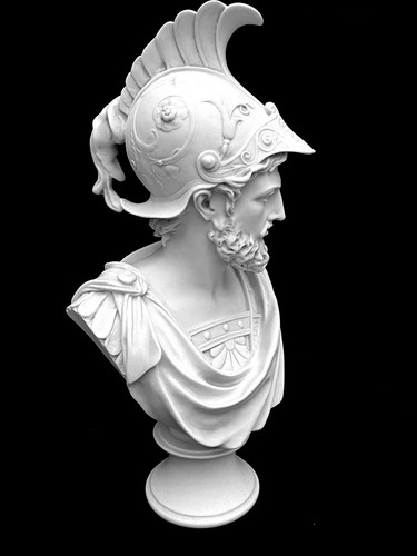 AJAX THE GREAT - CLASSICAL MARBLE BUST / SCULPTURE - MADE IN ENGLAND 16" 5kg - Picture 2 of 10