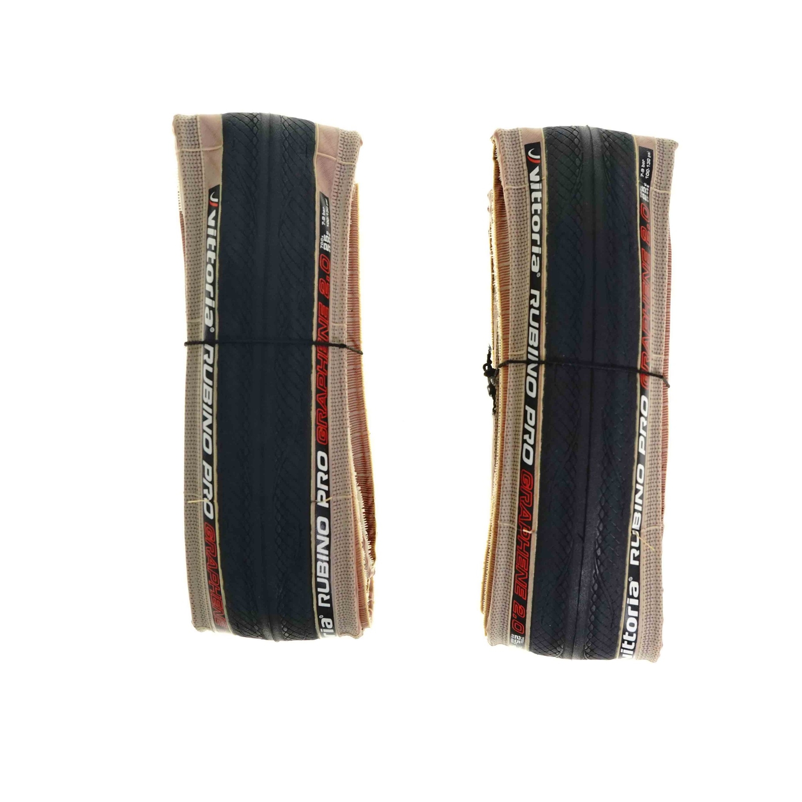 Vittoria Rubino Pro G2.0 Road Cycling Tire 700 x 25C Black / Tan-Para-Skinwall