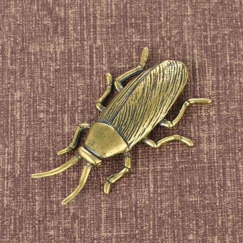 Estatua de cucaracha insecto de latón macizo té limpio decoración mascota escarabajo adorno nuevo - Imagen 3 de 6