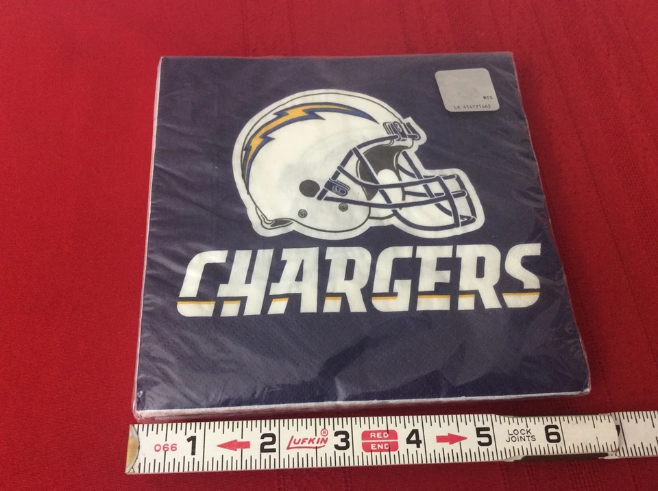 NWT.  16 Count San Diego Chargers Lunch Napkins. Creative Converting 669526. (S3 - Image 2 of 4