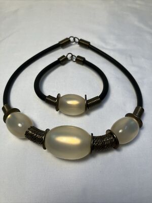 Vintage Handcrafted Necklace And Bracelet Set From Greece
