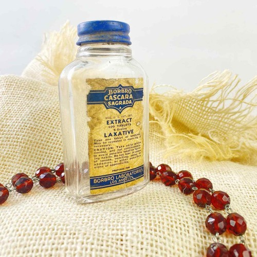Vintage Medicine Bottle BORBRO Glass Cascara Sagrada Laxative Apothecary eBay