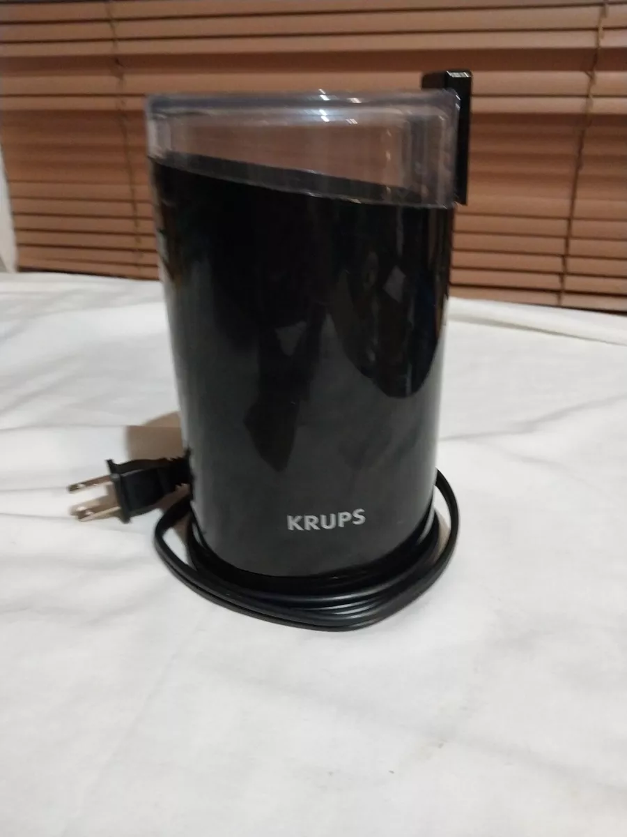 Krups F20342DI Electric Spice and Coffee Grinder, Stainless Steel Blades, Black