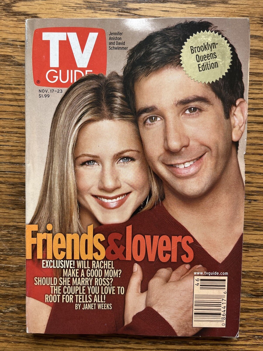 TV Guide Nov 17-23 2001 Friends Lovers Jennifer Aniston David Schwimmer  NY ED