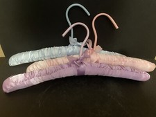 THREE Lingerie Coat Hangers blue pink lavender