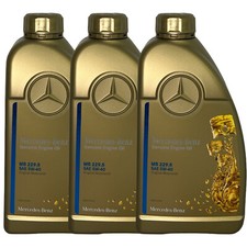 3x1 Liter ORIGINAL MERCEDES  BENZ 5W40 PKW MOTOR&Ouml;L MB 229.5 Synthetic &Ouml;L 5W-40