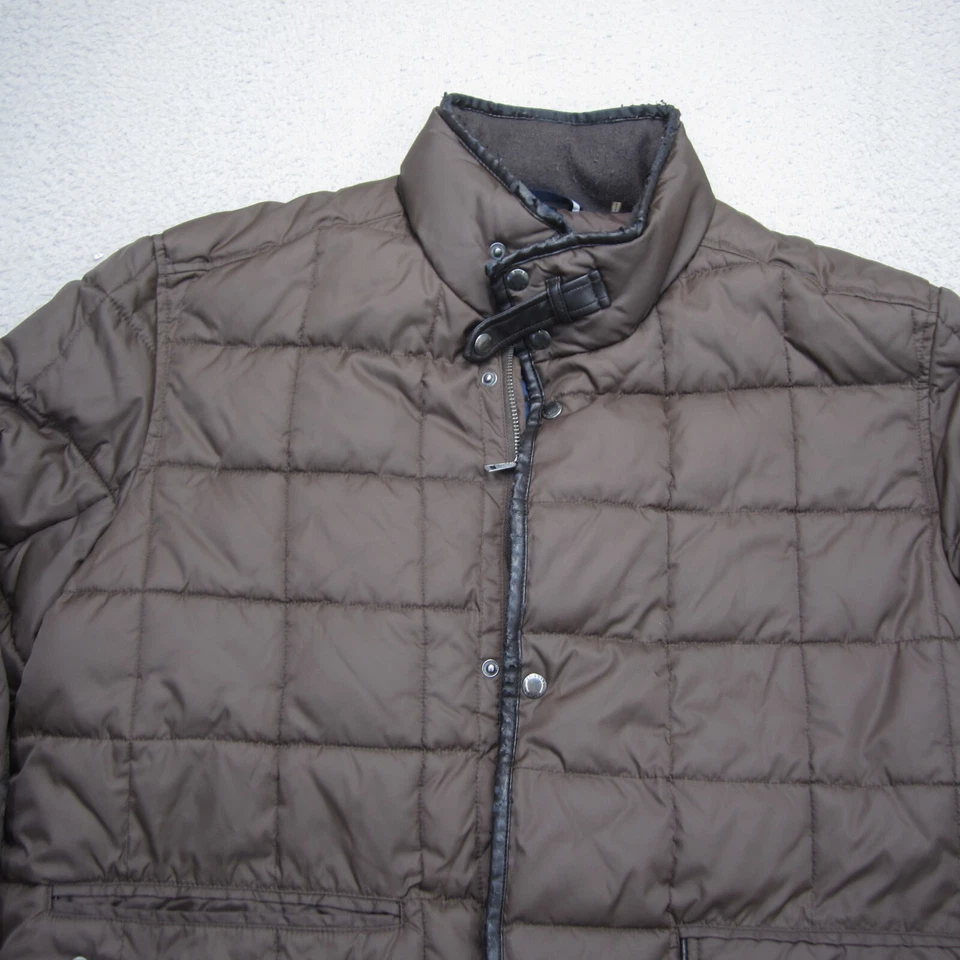 Куртка мужская Cole Haan размер XL коричневая стеганая пуховик флисовая с подкладкой карманы на молнии рабочая - Изображение 4 из 4