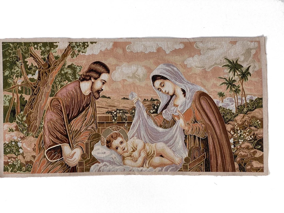 Natividad de Jesús - Nacimiento de Jesús - Tapiz colgante de pared para decoración del hogar Foto 2 de 4
