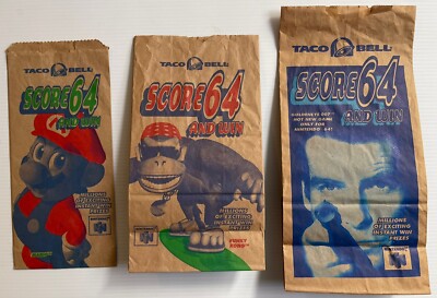 Nintendo 64 Taco Bell Vintage Promo Score 64 Collectible Gifts and