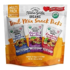 Nature's Garden Organic Trail Mix Snack Packs, 24 Count 1.2 oz, USDA Organic