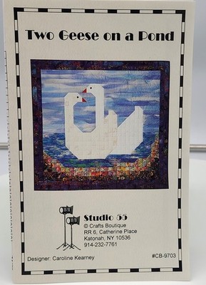 NOS Uncut Two Geese on a Pond Quilt Pattern CB-9703 Wall Hanger Studio 55 VTG