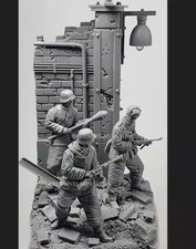 1/35 Resin WWII German Infantry Diorama Set 3 figs set unpainted unassembled