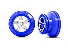 Traxxas 1/10 Slash 4x4 VXL  2.2"/3.0" Dual Profile 2WD Front Wheel, Blue/Chrome