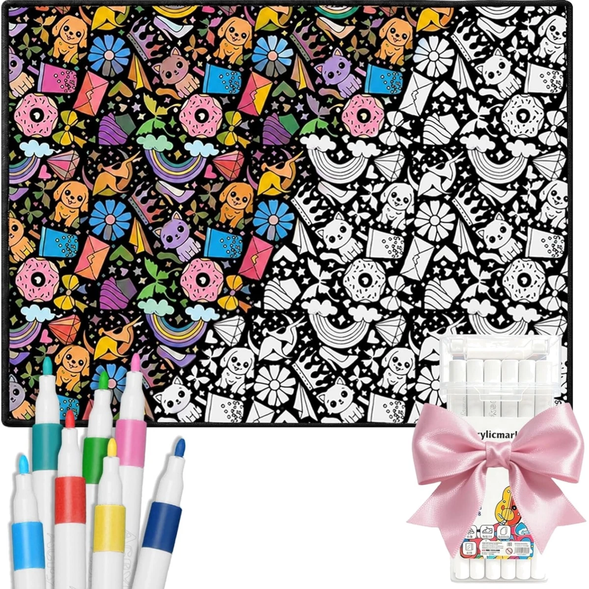 Manta para colorear grande 150x125cm 24 colores DIY manta para pintar mullida suave manta mullida