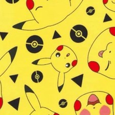 Pokemon Playtime Pikachu Yellow Fabric by Robert Kaufman, BTHY
