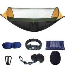 Camping Hammock with Mosquito Net - Portable Travel Hammock Bug Net - Camping...